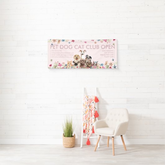 Hondenrassen Mooie Puppies Open Feest Spandoek (Insitu)