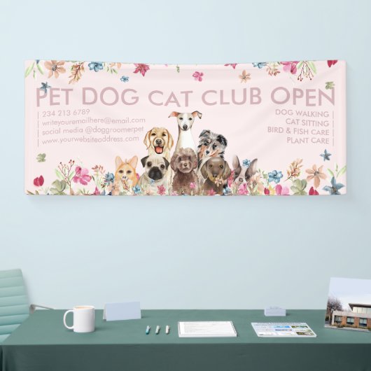 Hondenrassen Mooie Puppies Open Feest Spandoek (Beurs)