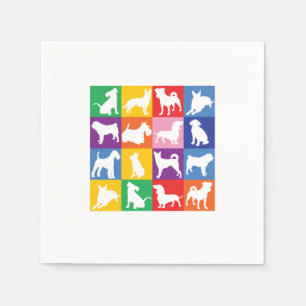 Hondenrassen Pop Art Retro Dogs Eigenaar Pet Puppy Servet