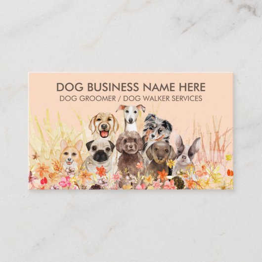 Hondenrassen Puppy Pet Sitter Visitekaartje (Voorkant)