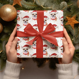 Hondenrassen voor kerstWaterverf in Chihuahua Cadeaupapier