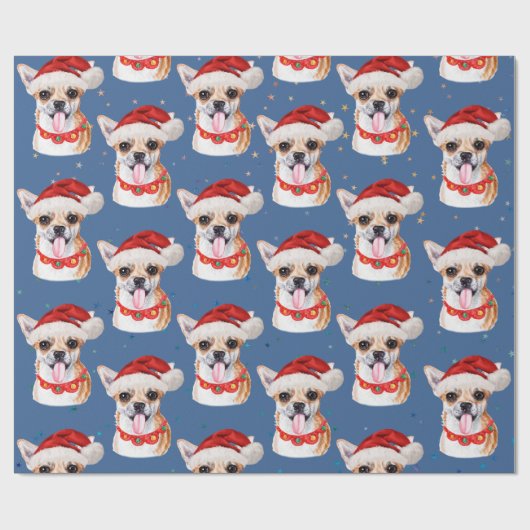 Hondenrassen voor Waterverf met blauw Kerstmis in  Cadeaupapier (Vlak)