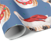 Hondenrassen voor Waterverf met blauw Kerstmis in  Cadeaupapier (Rol Hoek)