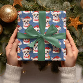 Hondenrassen voor Waterverf met blauw Kerstmis in  Cadeaupapier