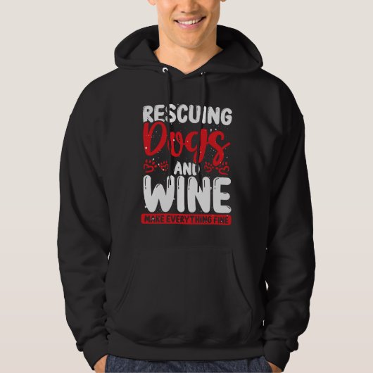 Hondenredding en Drink wijnreddingshond Hoodie (Voorkant)