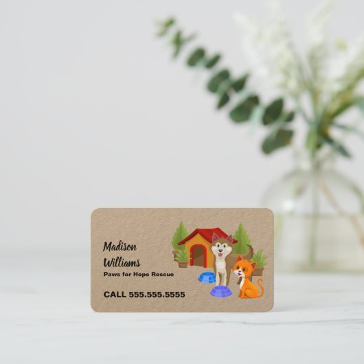 Hondenredding Visitekaartje (Staand voorkant)