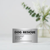 Hondenredding zilver visitekaartje (Staand voorkant)