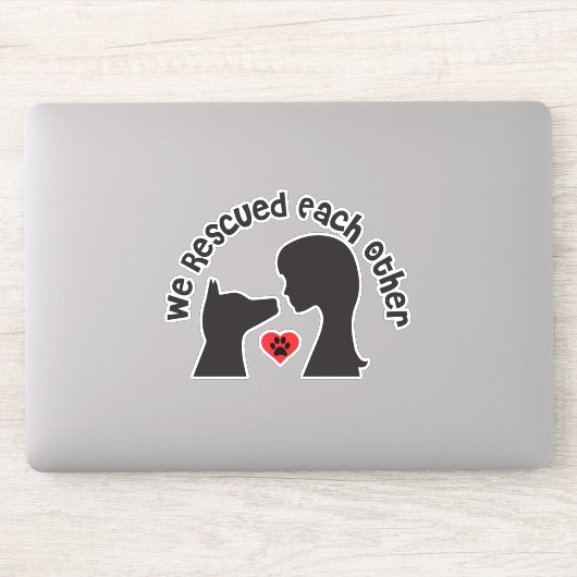 Hondenreddingsadoptie Vinyl Sticker (Computer)