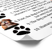 Hondenregels - Voor een GELUKKIGE HOND THUIS Poster (Hoek)