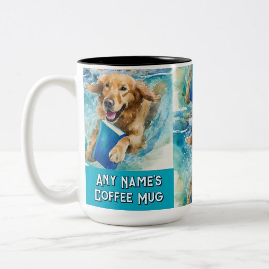 Hondenrennen met de Big Book Two-Tone Coffee-Mok Tweekleurige Koffiemok (Links)