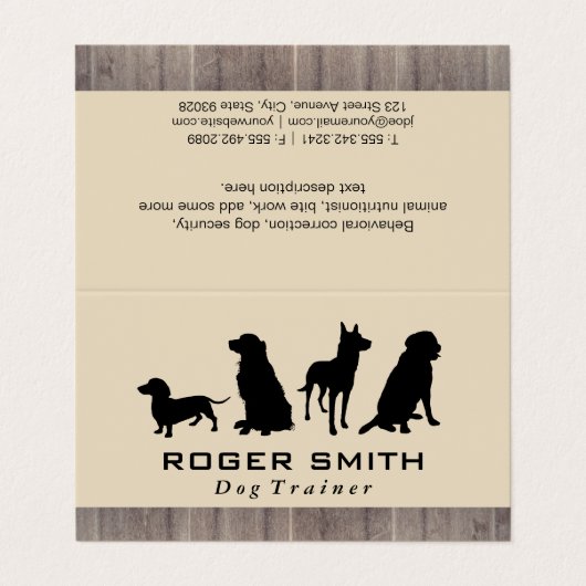 Hondenroedel | Hondentraining Visitekaartje (Buitenkant ongevouwen)