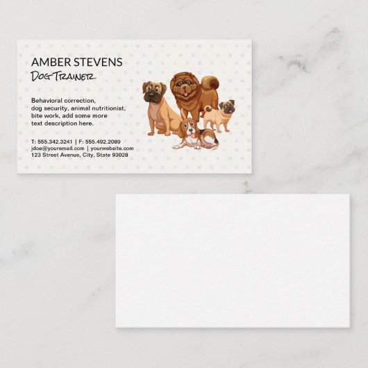 hondenroedel | Polka Dot Pattern Visitekaartje (Voorkant / Achterkant)