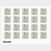 Hondenschema met Santa Hat Classic Square Sticker (Vel)