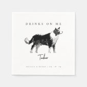 Hondenschets Drinken op mij Pet gepersonaliseerde  Servet (Voorkant)