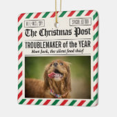 Hondenschurk Van Het Jaar Kerstkrant Keramisch Ornament (Links)