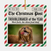 Hondenschurk Van Het Jaar Kerstkrant Keramisch Ornament (Achterkant)