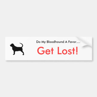 Hondensilhouet-bloodhound-t, Doe mijn Bloodhound e Bumpersticker