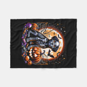 Hondenskelet Halloween Fleece Deken (Voorkant (Horizontaal))