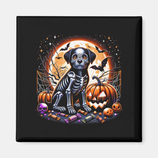 Hondenskelet Halloween Magneet (Voorkant)