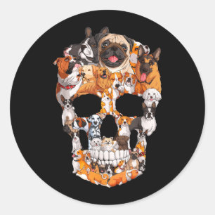 Hondenskelet Hondenpoot Liefhebber Halloween Kostu Ronde Sticker