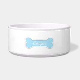 Hondenskelet in Blauw Met Naam van Huisdier Voerbakje