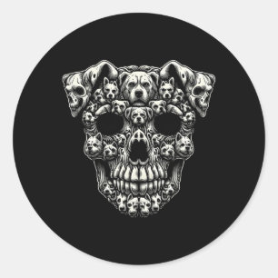 Hondenskelet Röntgenfoto Halloween Skelet Zwart Pr Ronde Sticker
