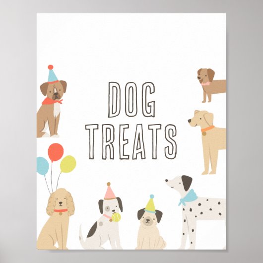 Hondensnacks Puppyfeest Verjaardag Tafelbord Poster (Voorkant)