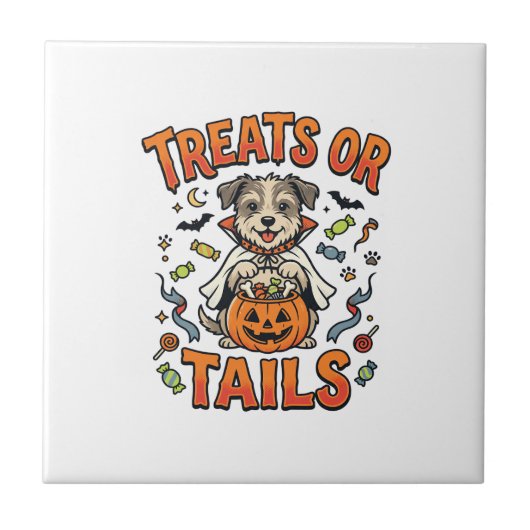 Hondensnoepgoed kattenkwaad met Halloween Tegeltje (Voorkant)