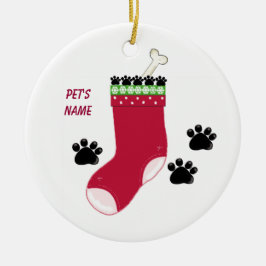 Hondensok met Pootafdrukken Ornament