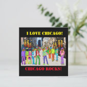 Hondenstad Stad Chicago Feestdagenkaart (Staand voorkant)