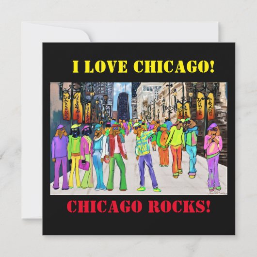 Hondenstad Stad Chicago Feestdagenkaart (Voorkant)