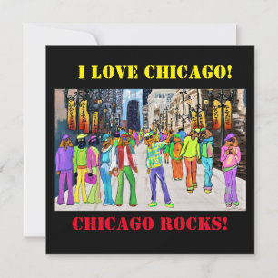 Hondenstad Stad Chicago Feestdagenkaart