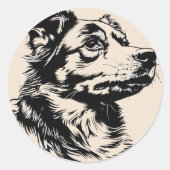 hondensticker ronde sticker (Voorkant)