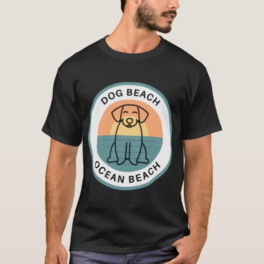 Hondenstrand in Ocean Beach T-shirt (Voorkant)