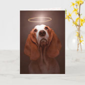 Hondensympathie - Basset Hound Sympathy Card Kaart (Gele Bloem)