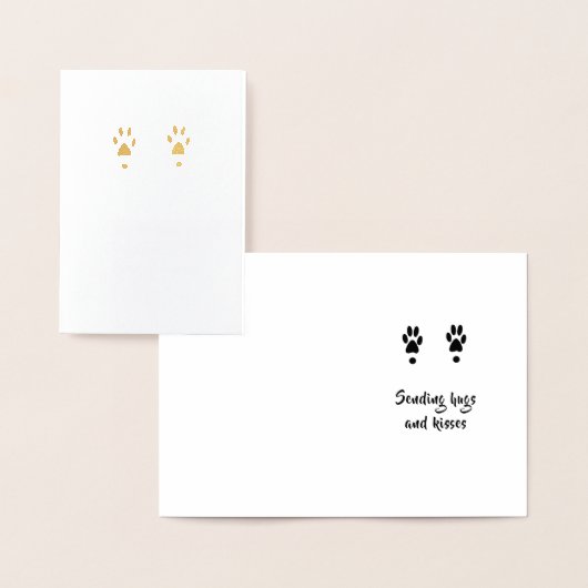 hondensympathie gouden folie kaart van dalDesignNZ (Display)