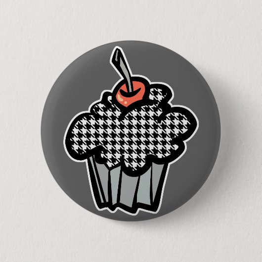 Hondentand-cupcake Ronde Button 5,7 Cm (Voorkant)
