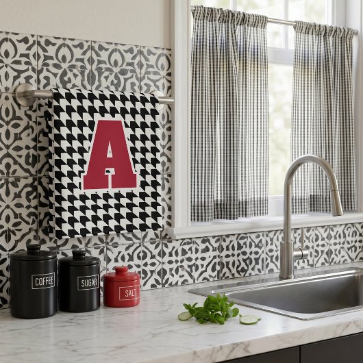 Hondentand monogram theedoek