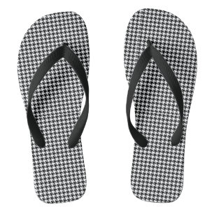 hondentand patroon zwart en wit teenslippers
