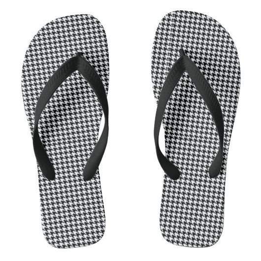 hondentand patroon zwart en wit teenslippers (Voetbed)