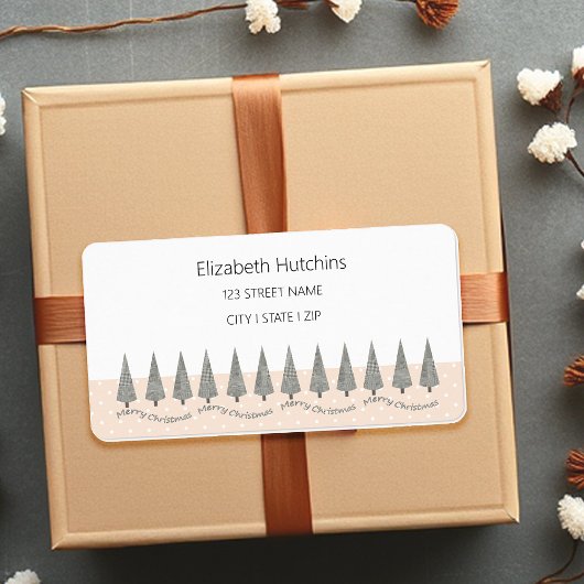 Hondentand Prettig Kerstfeest Modern Etiket