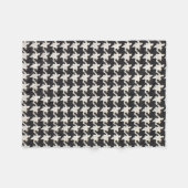 Hondentand zwart-wit patroon fleece deken (Voorkant (Horizontaal))