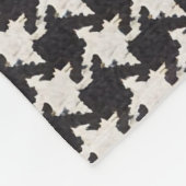 Hondentand zwart-wit patroon fleece deken (Hoek)