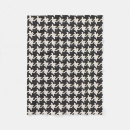 Hondentand zwart-wit patroon fleece deken
