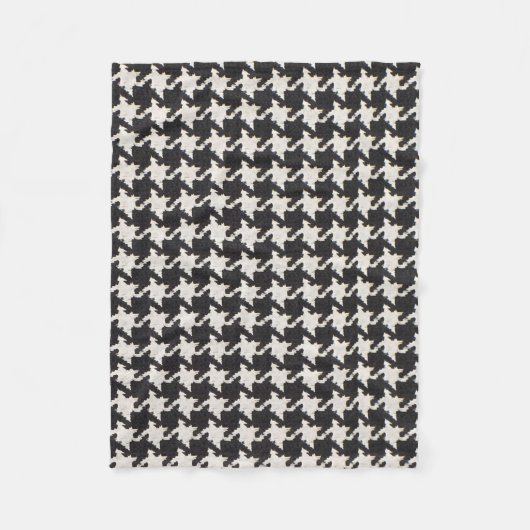 Hondentand zwart-wit patroon fleece deken (Voorkant)