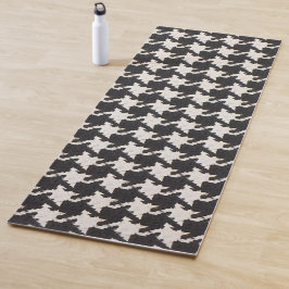 Hondentand zwart-wit patroon yogamat