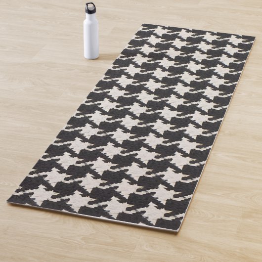 Hondentand zwart-wit patroon yogamat (In situ)
