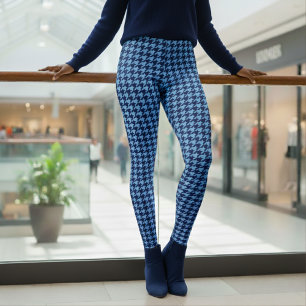 Hondentandpatroon Blauw Leggings