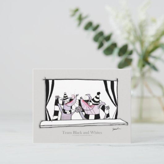 hondenteam bw briefkaart (Staand voorkant)