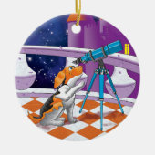 hondentelescoop keramisch ornament (Voorkant)